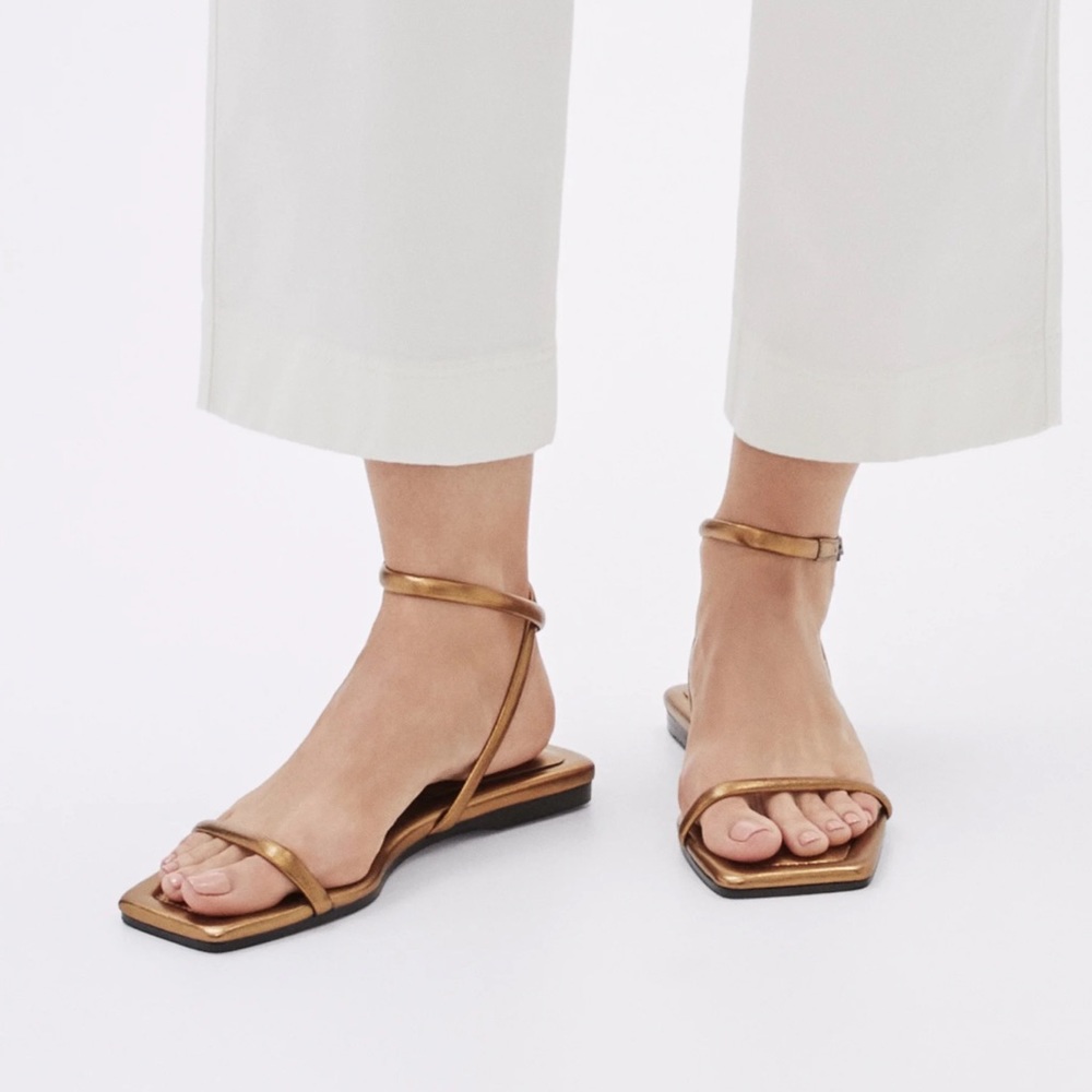 Massimo Dutti Gold Sandals